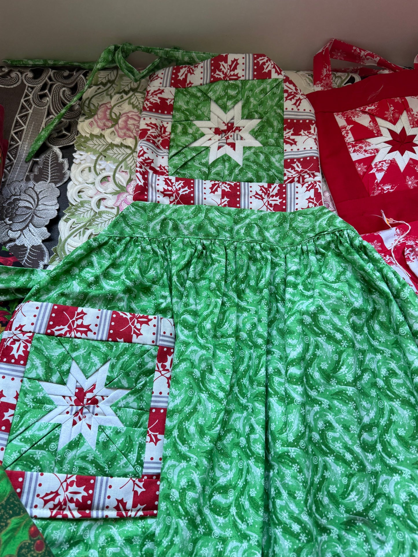 Amish made Quilted Christmas Aprons