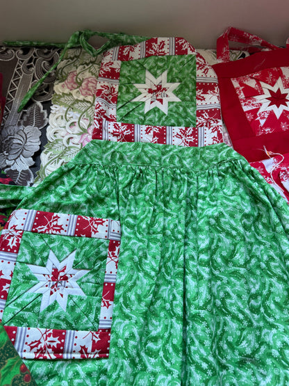 Amish made Quilted Christmas Aprons