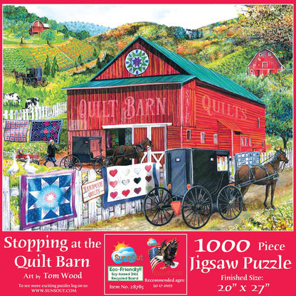 0465 Stopping at the Quilt Barn 1000 pc Puzzle - Simple Life Amish Store