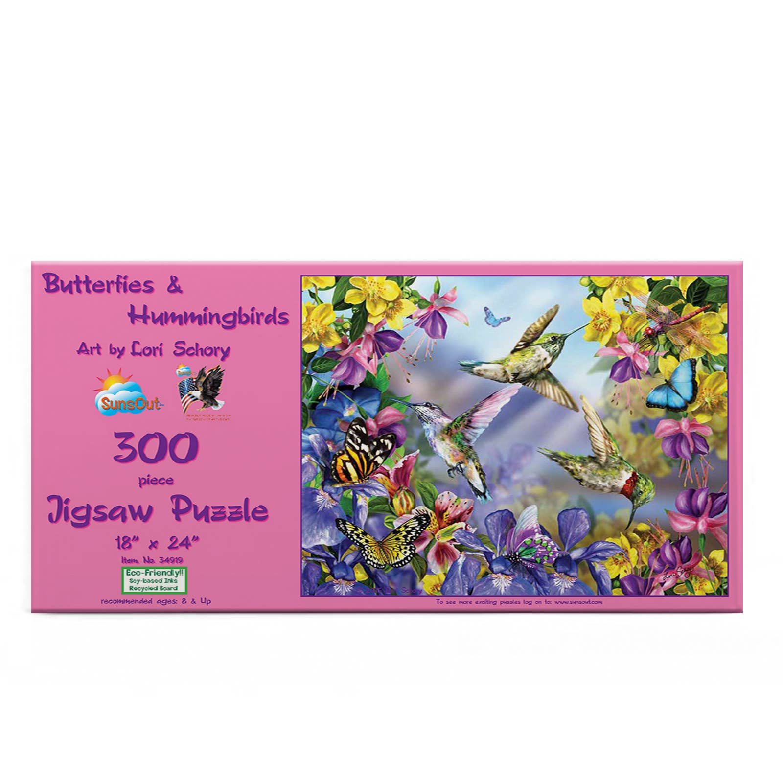 0569 Butterflies & Hummingbirds 300 pc Puzzle - Simple Life Amish Store