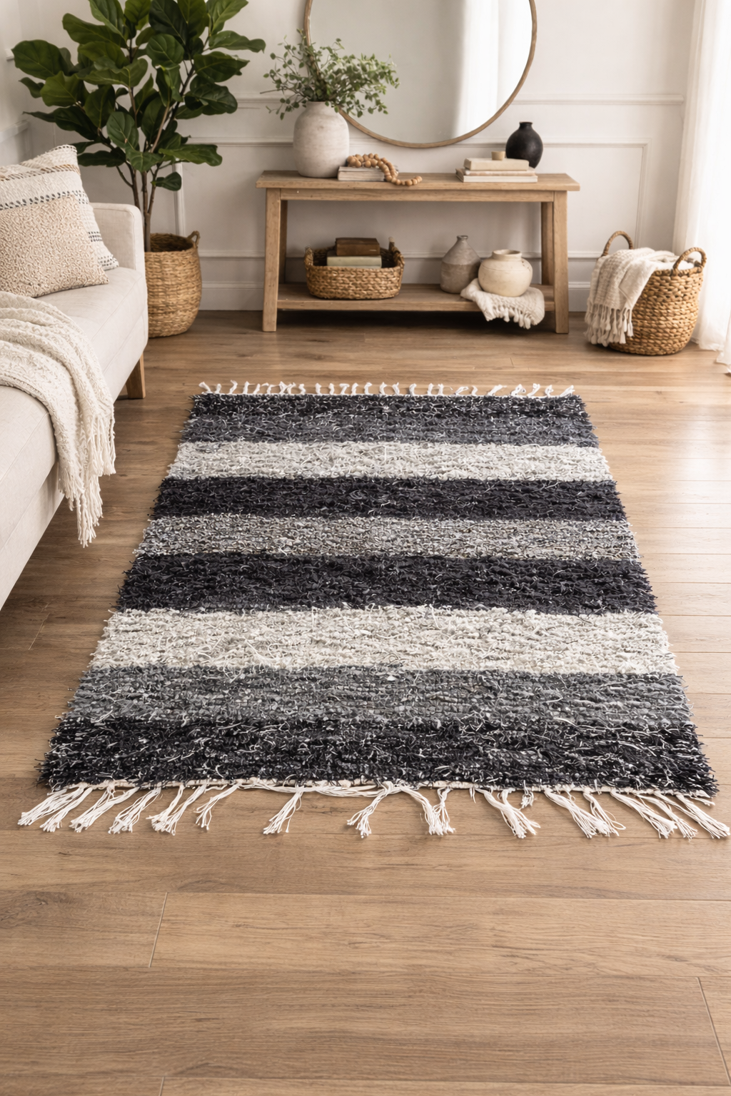 Amish made hand loomed rugs ( 44 x 26) Shades of Gray - Simple Life Amish Store