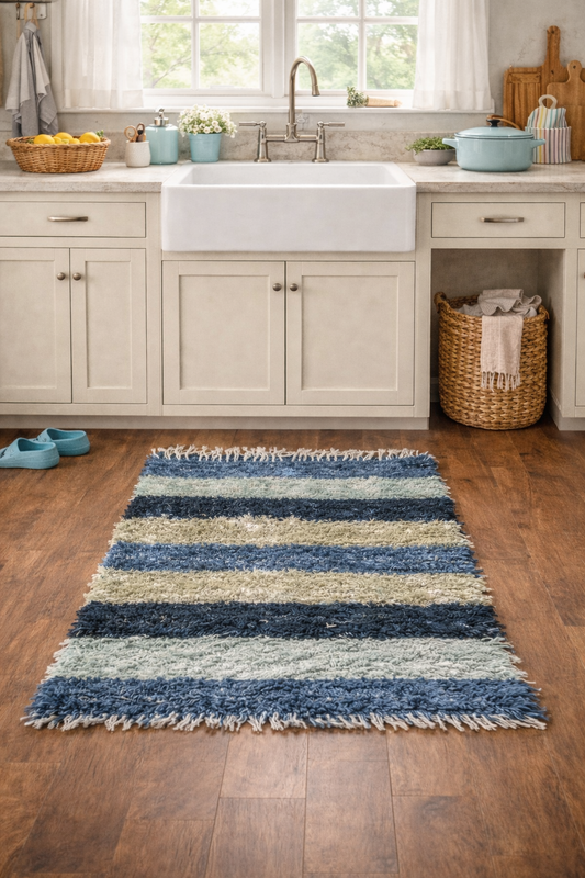 Amish Made Woven Rugs (shades of the beach and water)  (26” x 44”) - Simple Life Amish Store