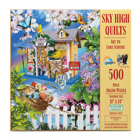 0493 Sky High Quilts 500 PC Puzzle - Simple Life Amish Store