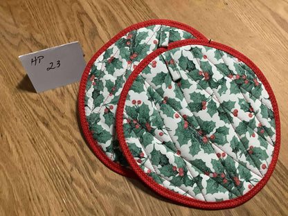 Handmade Christmas Hot Pads and Bowl Cozies (sets of two)