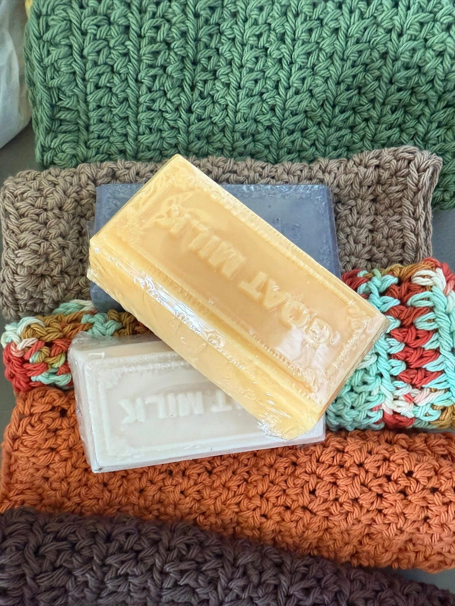 Set of Three Fall Inspired Crocheted dish/wash cloths