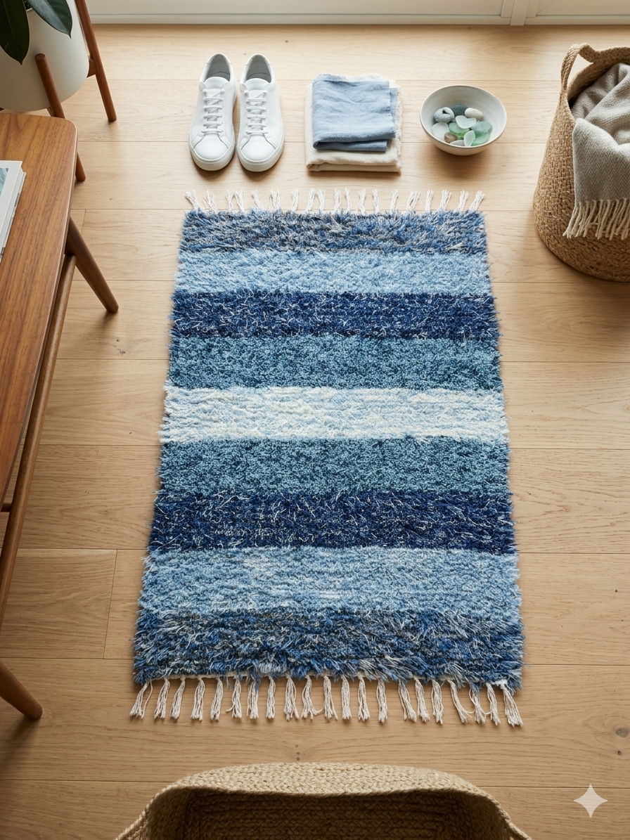 Amish made hand loomed rugs (Amish blues) - Simple Life Amish Store