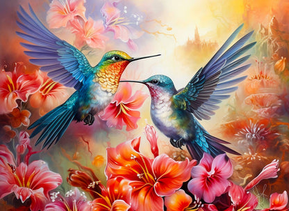 0872 Hummingbird Love 500+ pc Puzzle