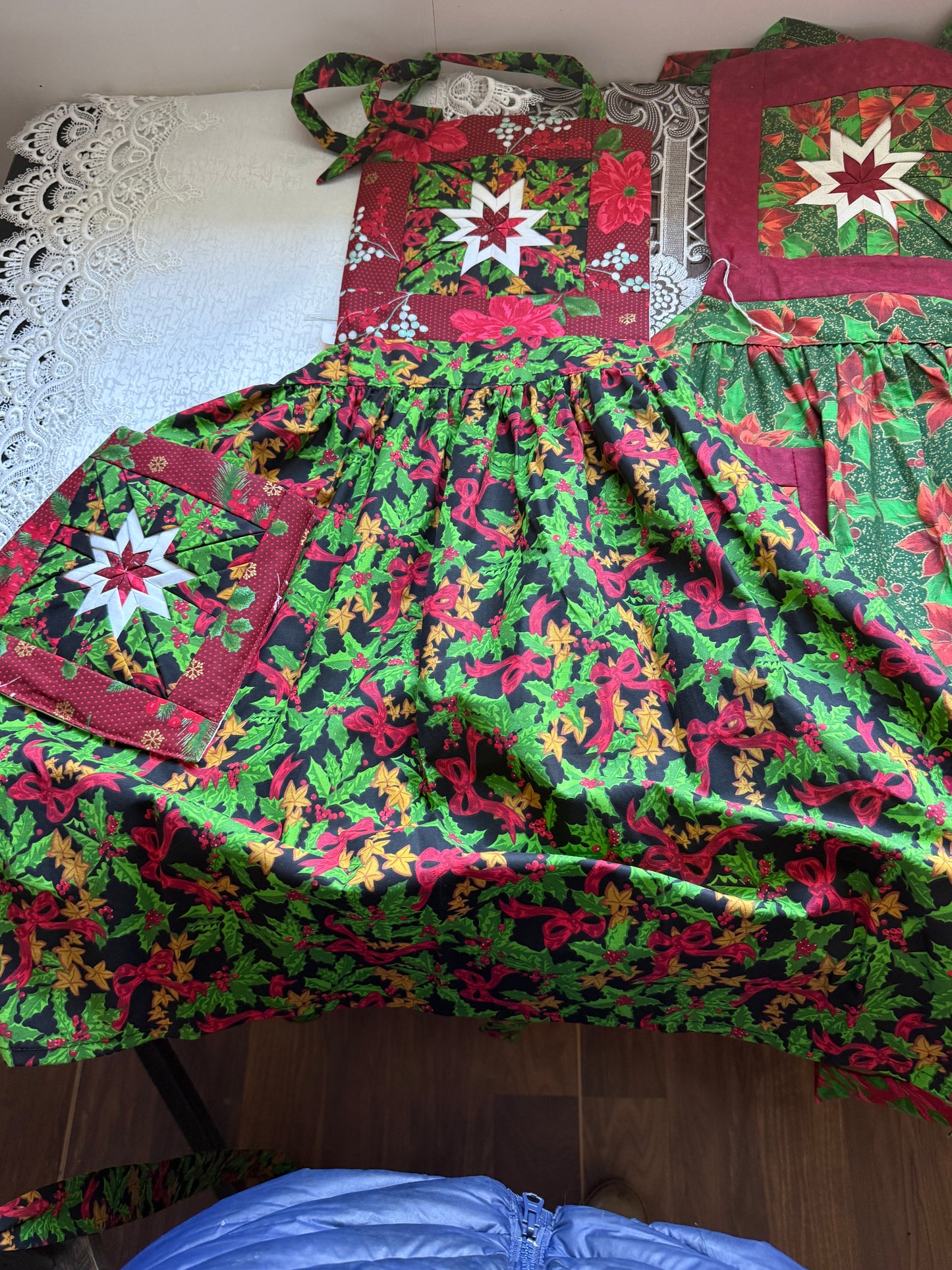 Amish made Quilted Christmas Aprons