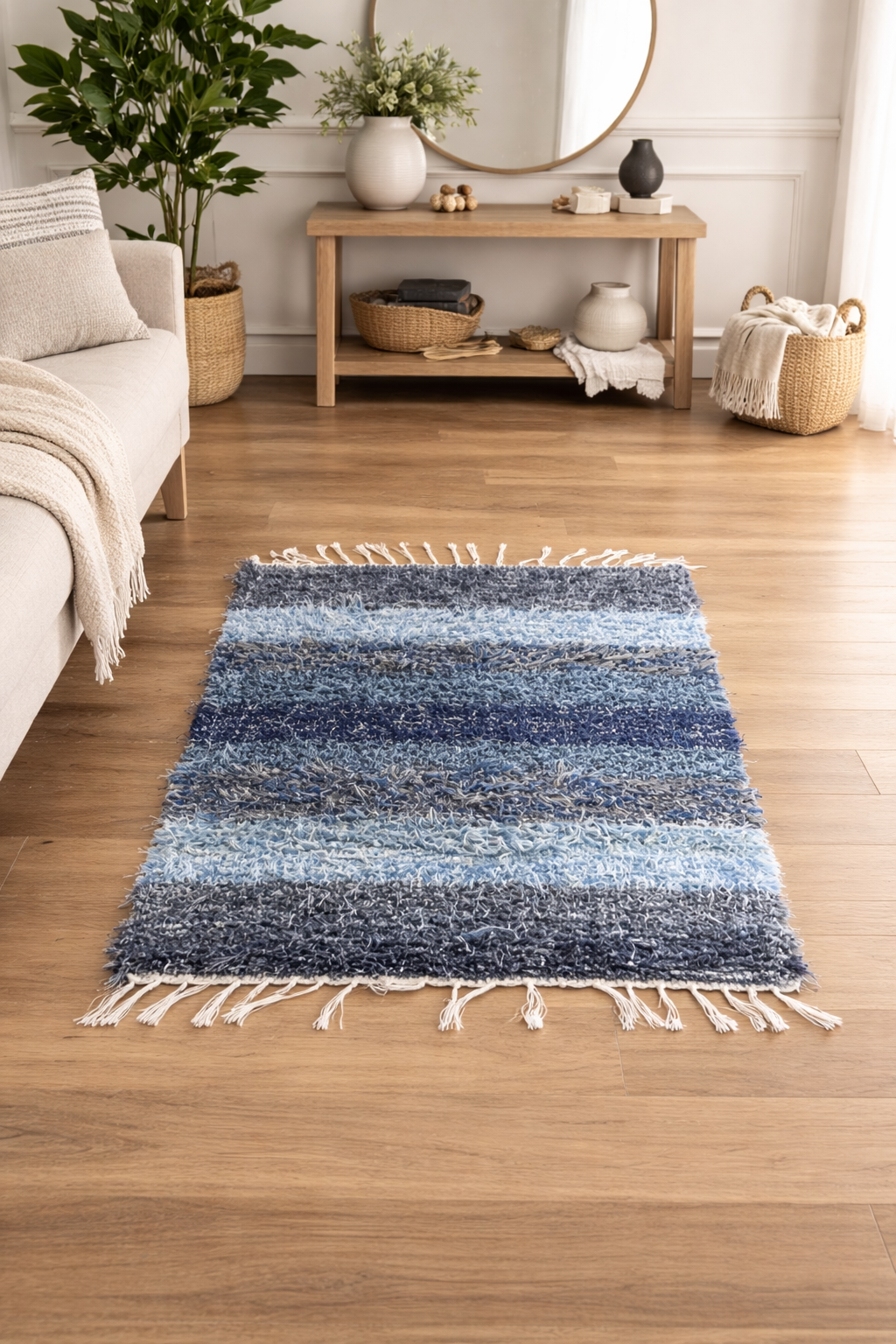 Amish made hand loomed rugs (Amish blues) - Simple Life Amish Store