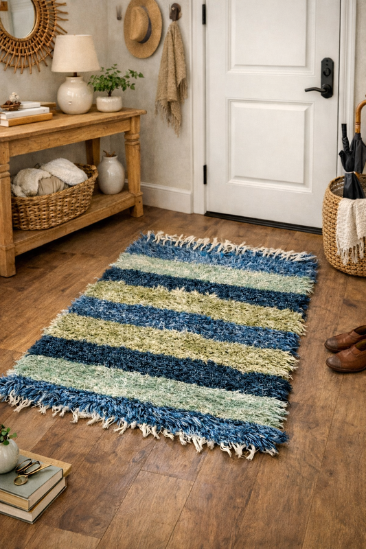 Amish Made Woven Rugs (Ocean blues ) (26” x 44”) - Simple Life Amish Store