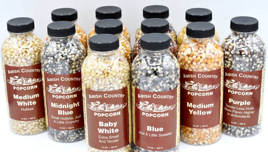 14oz Bottles of  Unique Popcorn - Simple Life Amish Store