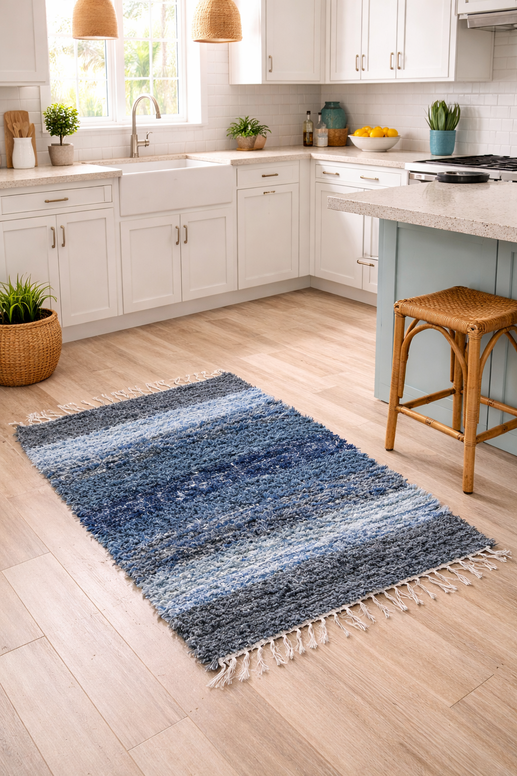 Amish made hand loomed rugs (Amish blues) - Simple Life Amish Store