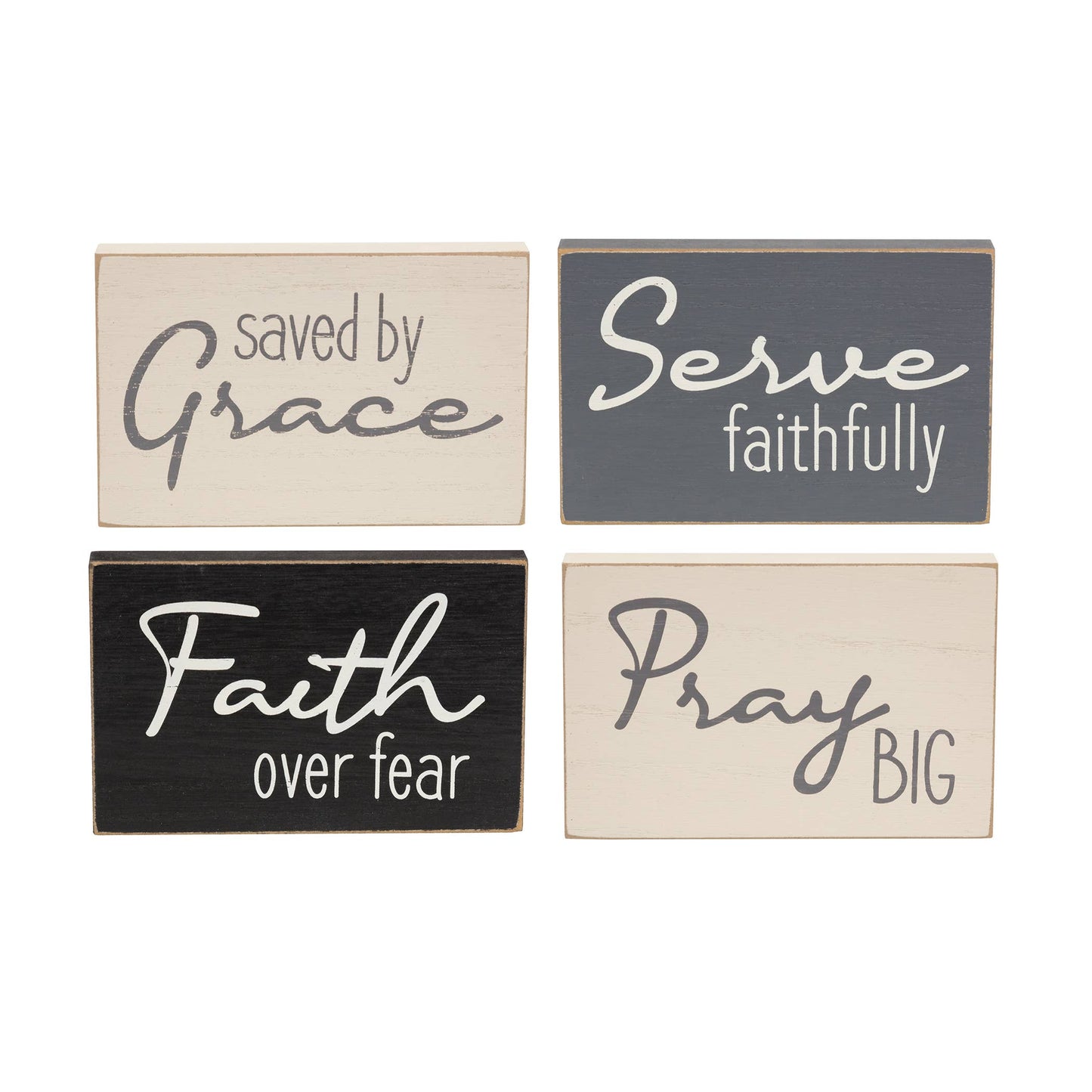 Saved By Grace Decorative Tabletop Blocks, 4 Designs