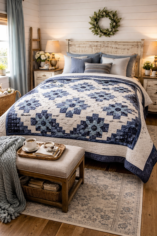Amish Quilt (Log Cabin Star Dahlia) - Simple Life Amish Store
