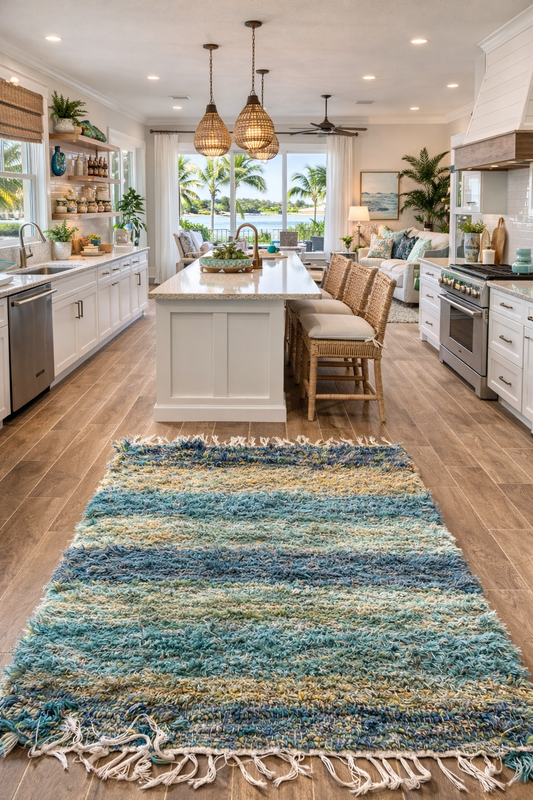 Amish Made Woven Rugs (Ocean colors) (26” x 44”) - Simple Life Amish Store