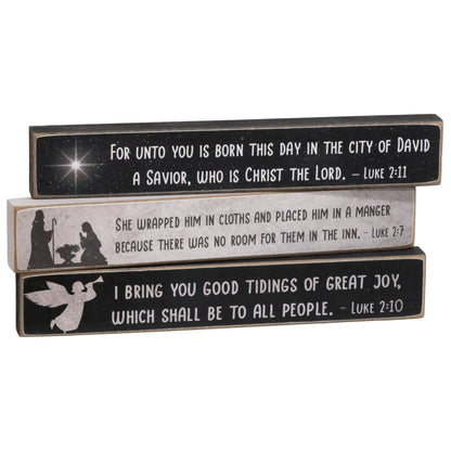 Nativity Verse Mini Stick, 3 Assorted