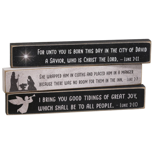Nativity Verse Mini Stick, 3 Assorted