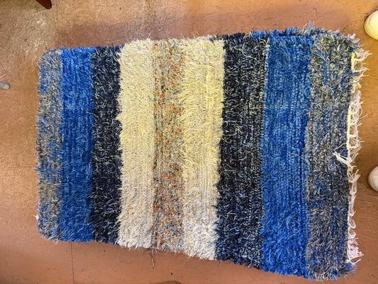 Amish Made Woven Rugs ((Amish blues ) (26” x 44”)