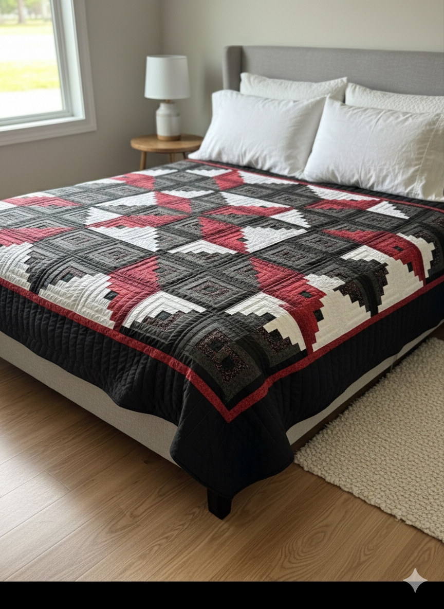 Amish Quilt (Log Cabin Star) - Simple Life Amish Store