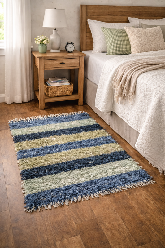 Amish Made Woven Rugs (shades of the beach and water)  (26” x 44”) - Simple Life Amish Store