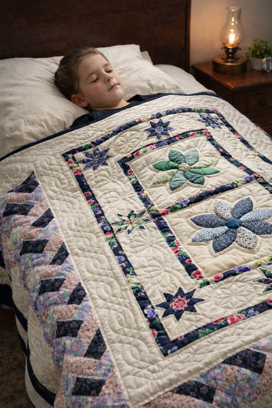 Amish  Lap Quilt (Grace in bloom) - Simple Life Amish Store