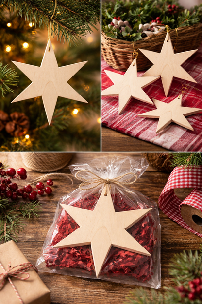 Christmas star (wooden ornament) made by Amish woodworker Dan Mast - Simple Life Amish Store