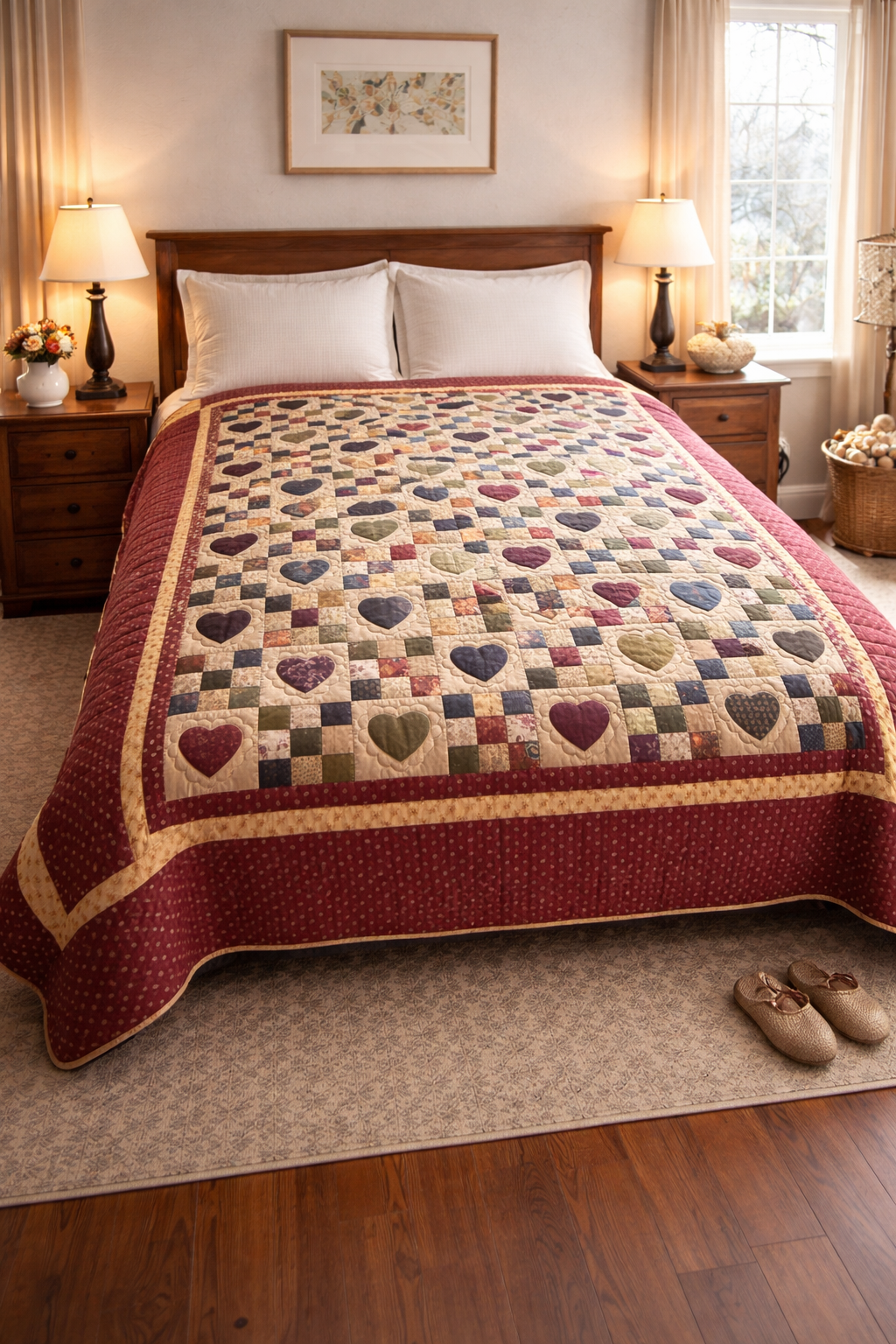 Amish Quilt (Nine Patch Heart)