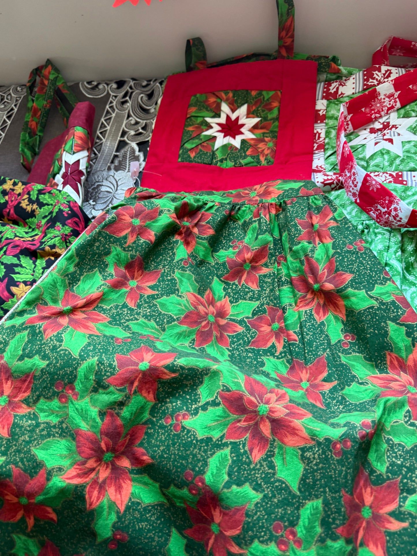 Amish made Quilted Christmas Aprons
