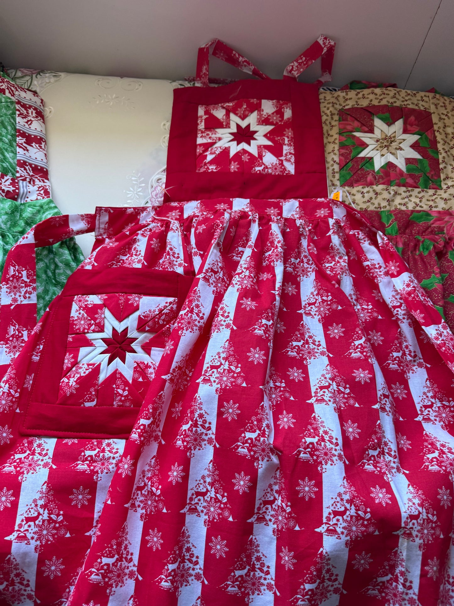 Amish made Quilted Christmas Aprons