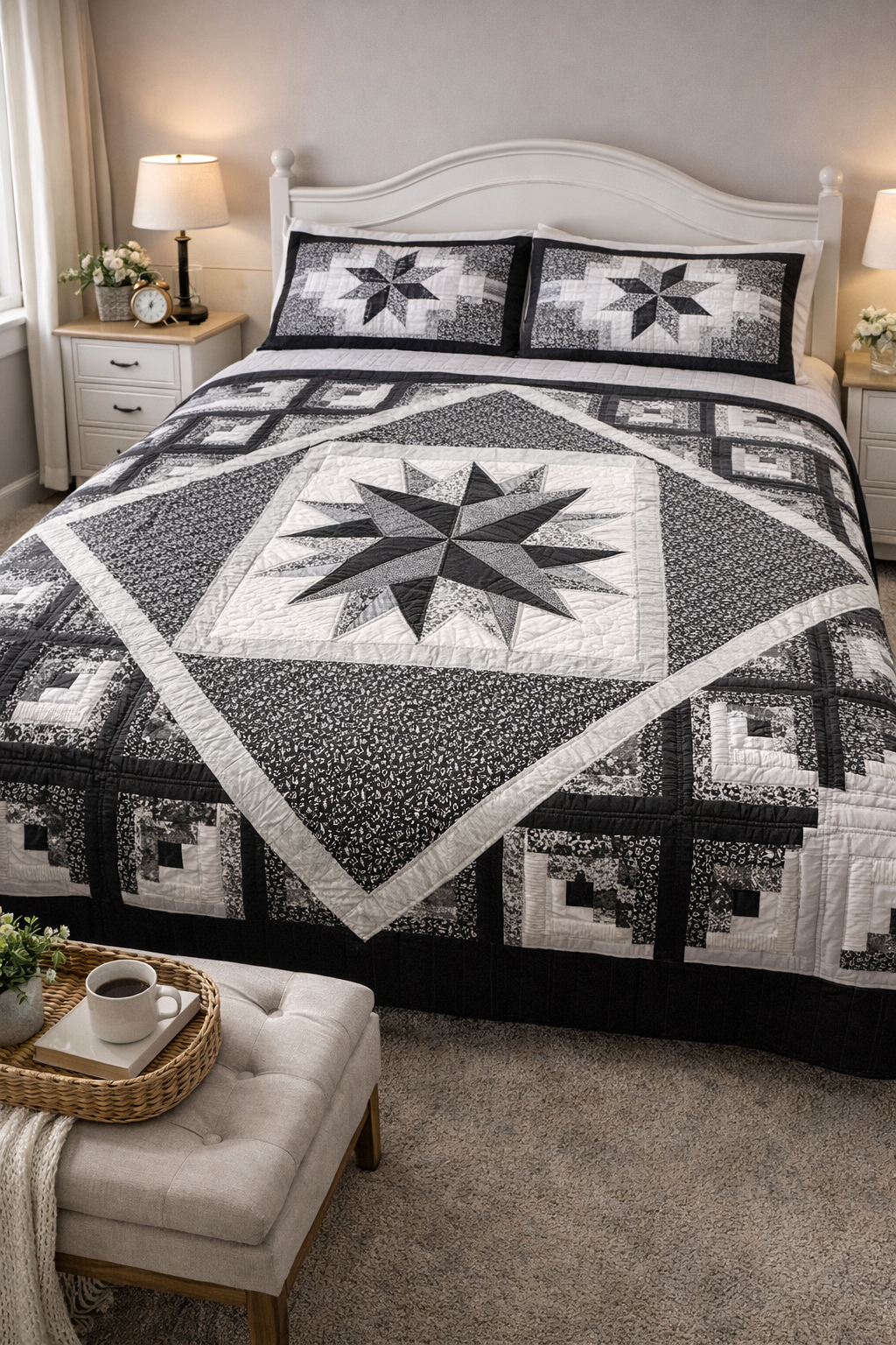 Amish Quilt ( Log Cabin Star) - Simple Life Amish Store
