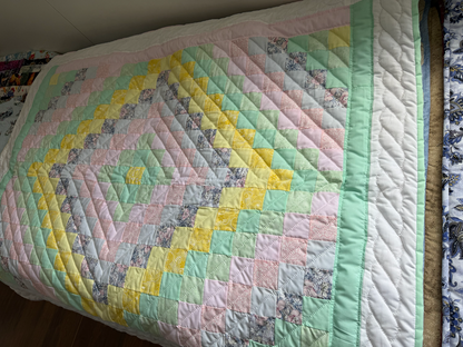 Amish hand quilted  lap quilt or baby quilt