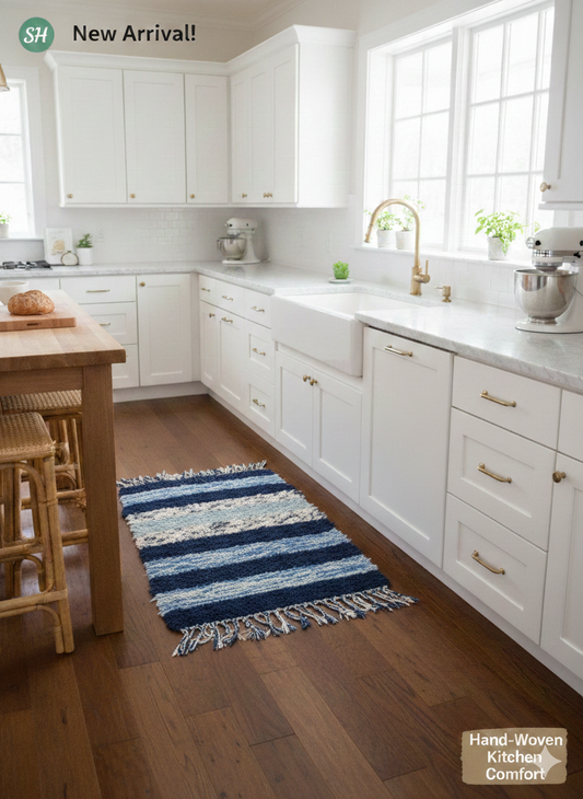 Amish Made Woven Rugs (blues) (26” x 44”) - Simple Life Amish Store