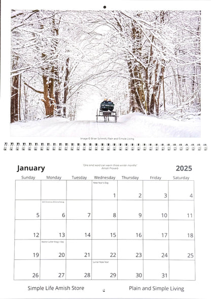 Calendar: Simple Life Amish Country Calendar - Simple Life Amish Store