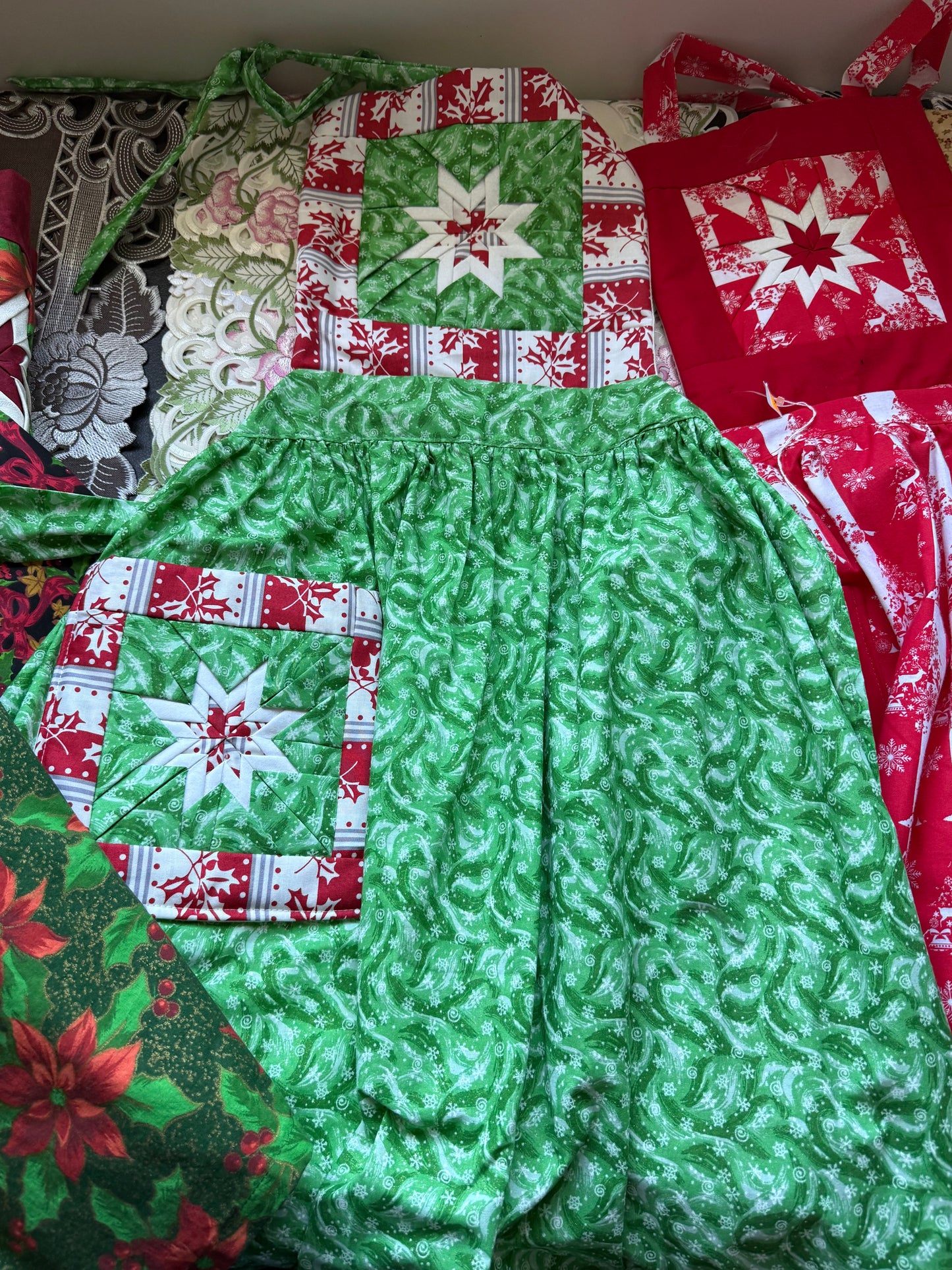 Amish made Quilted Christmas Aprons