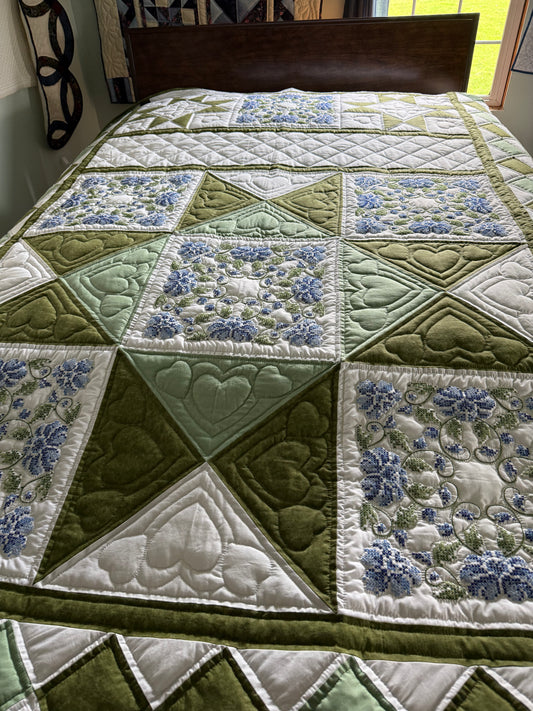 Amish Quilt (Cross stitch in greens) - Simple Life Amish Store