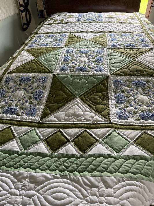 Amish Quilt (Cross stitch in greens) - Simple Life Amish Store
