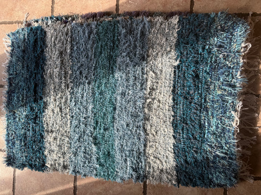 Amish Made Woven Rugs (Aqua, Turquoise, Teal.. grey striped...gorgeous Ocean colors!!!) (26” x 44”)