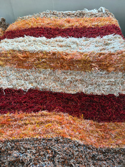Amish Made Woven Rugs (Oranges, cream ) (26” x 44”)