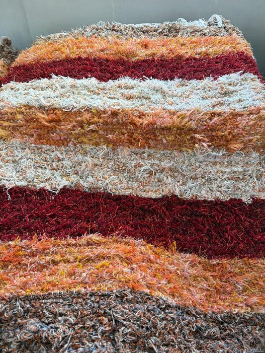 Amish Made Woven Rugs (Oranges, cream ) (26” x 44”)