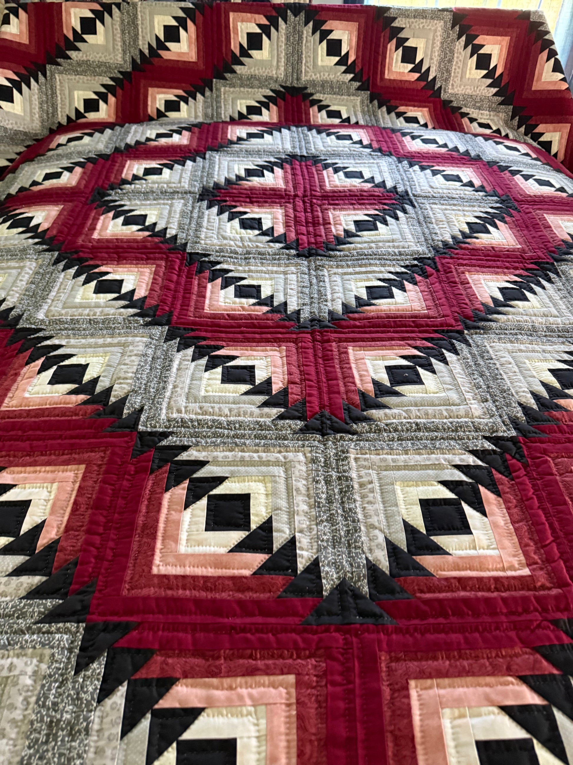Amish Quilt (Flying Geese in the Cabin) - Simple Life Amish Store