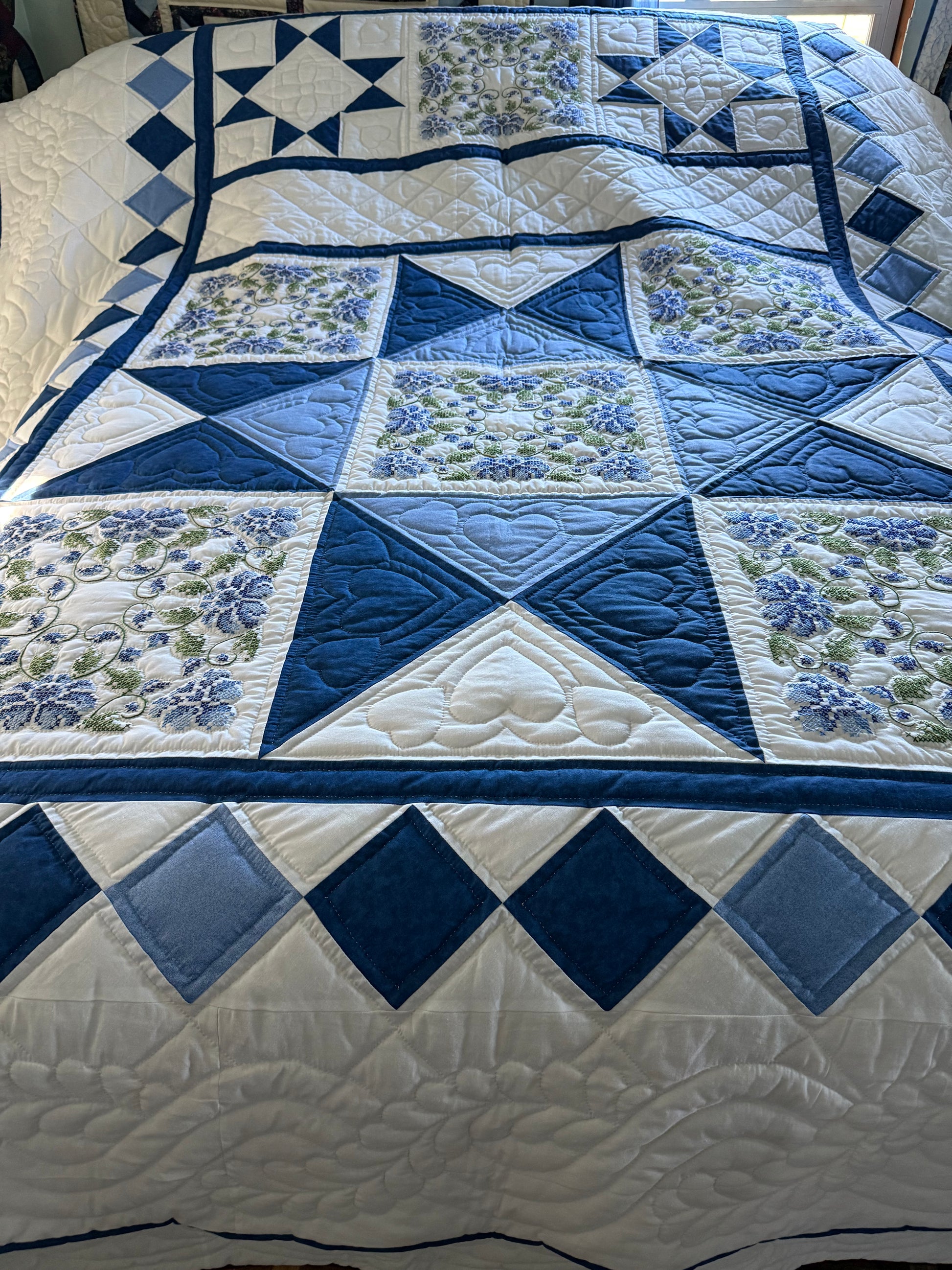 Amish Quilt (Cross stitch in blue) - Simple Life Amish Store