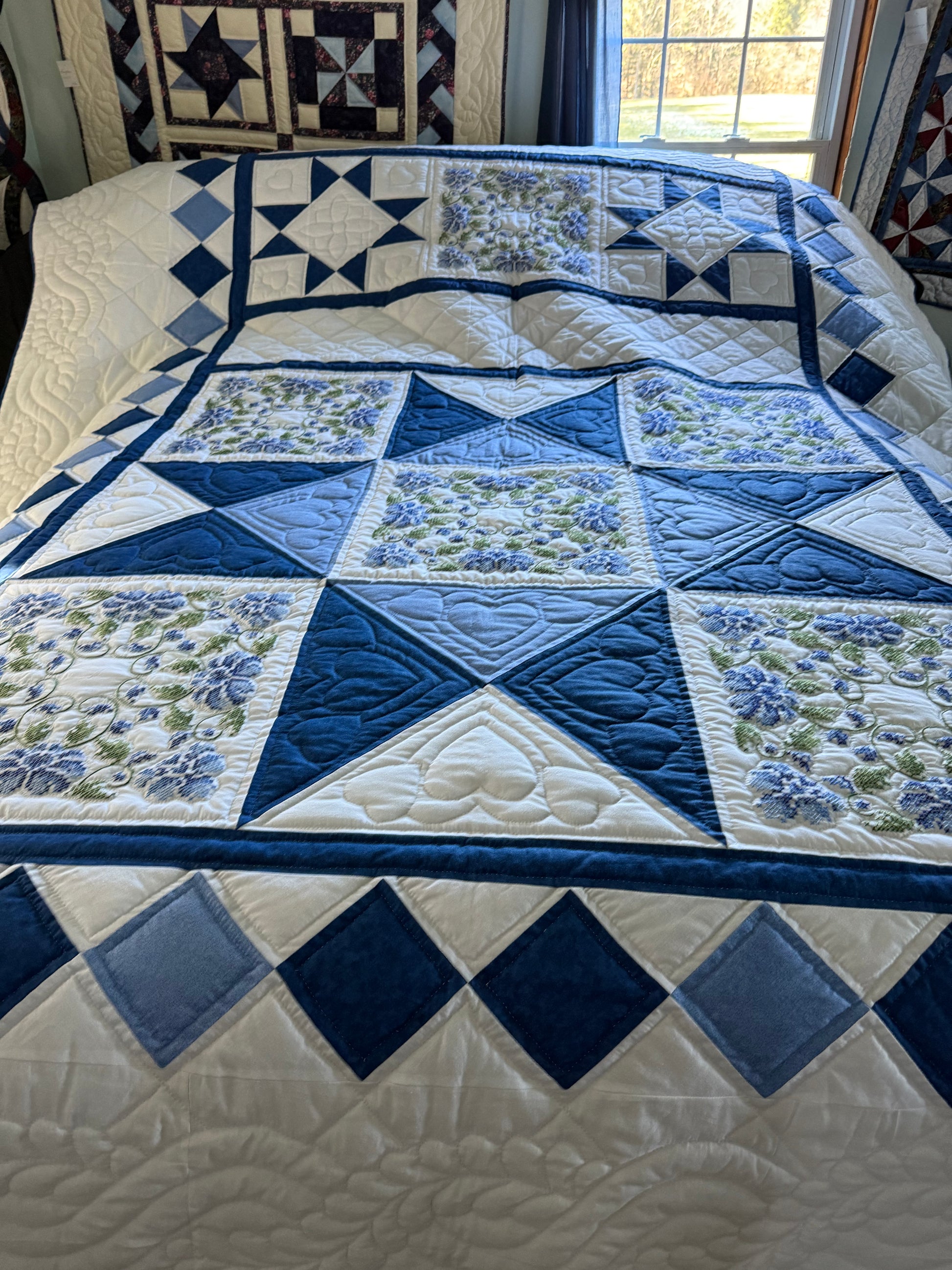 Amish Quilt (Cross stitch in blue) - Simple Life Amish Store