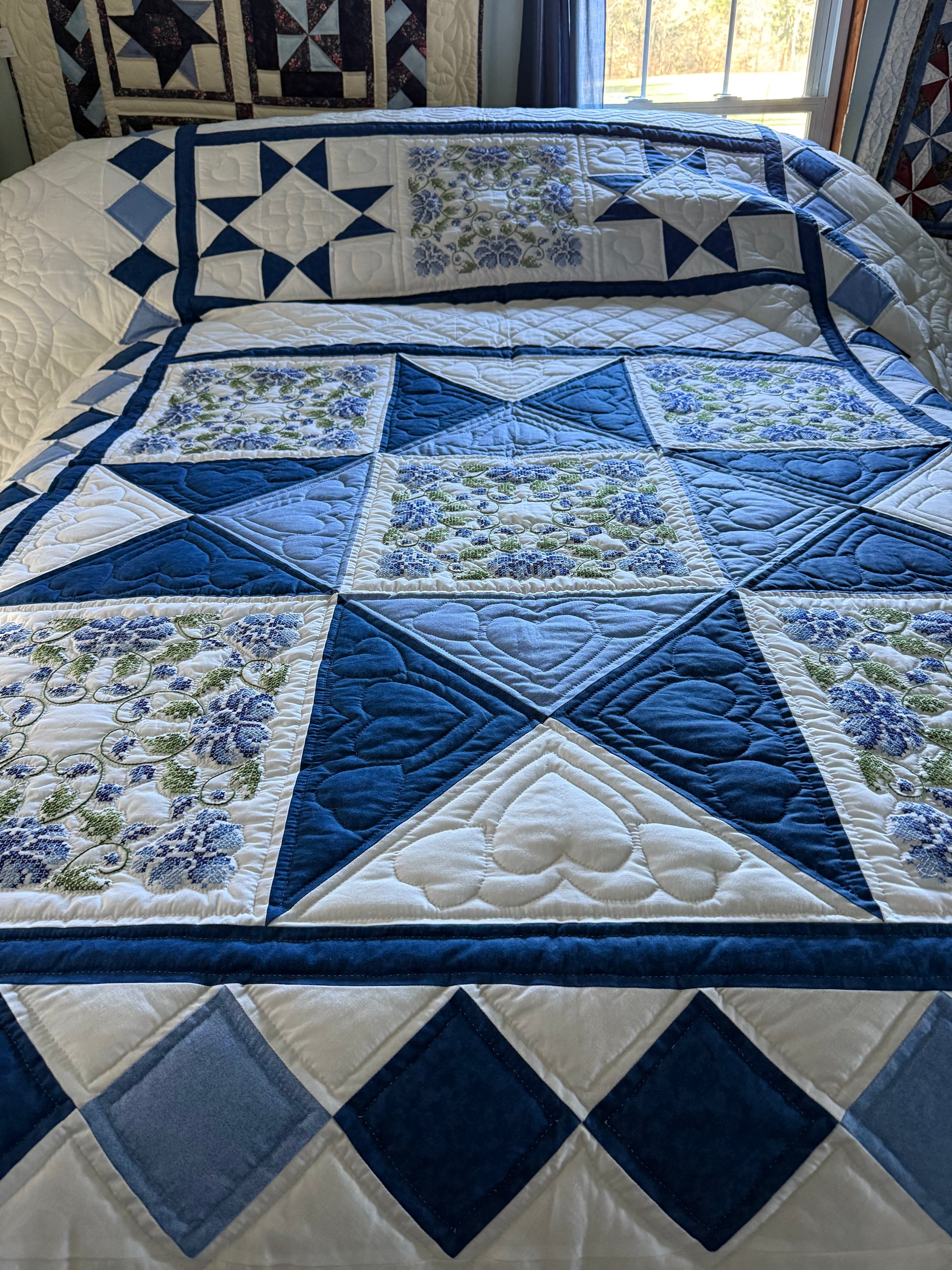 Amish Quilt (Cross stitch in blue) - Simple Life Amish Store