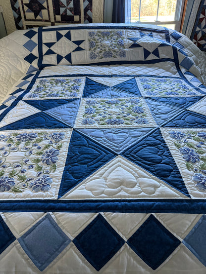 Amish Quilt (Cross stitch in blue) - Simple Life Amish Store