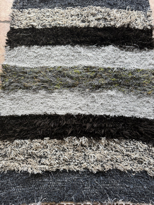 Amish Made Woven Rugs ((Black, grey, white) (26” x 44”)
