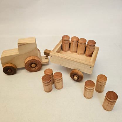 Wooden Tractor with Milk cans - Simple Life Amish Store