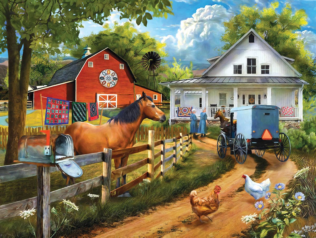 1305 Visiting Neighbors 300 pc Puzzle - Simple Life Amish Store