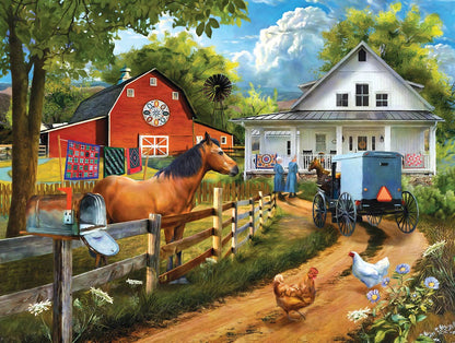 1305 Visiting Neighbors 300 pc Puzzle - Simple Life Amish Store
