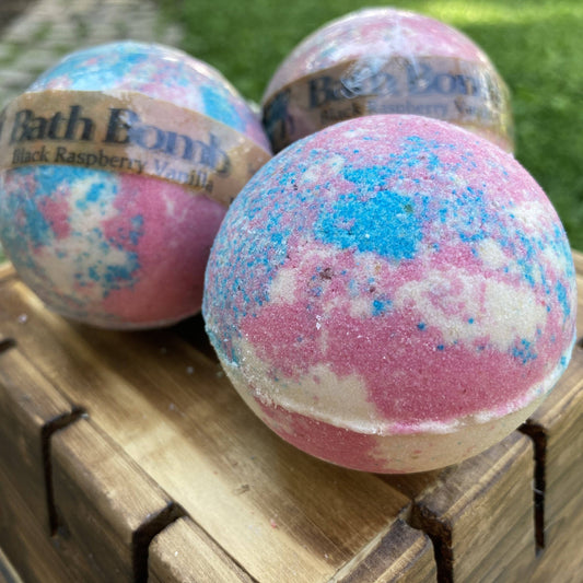 Goat Milk Bath Bomb - BLACK RASPBERRY VANILLA: No Label