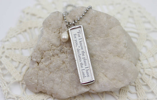 For I Know The Plans Faith Handmade Soldered Charm Necklace  - Simple Life Amish Store